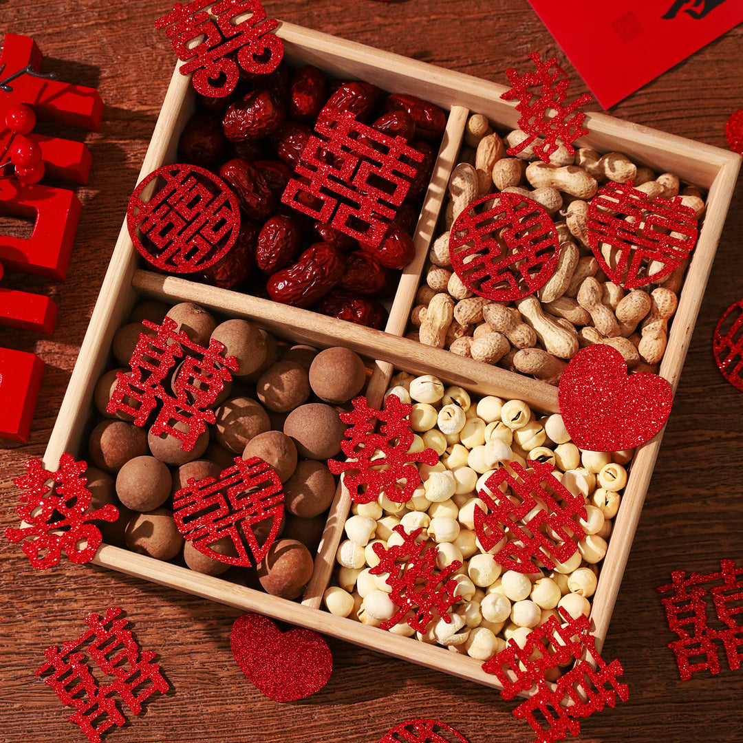Red Mini Double Happiness Confetti for Chinese Weddings Decoration