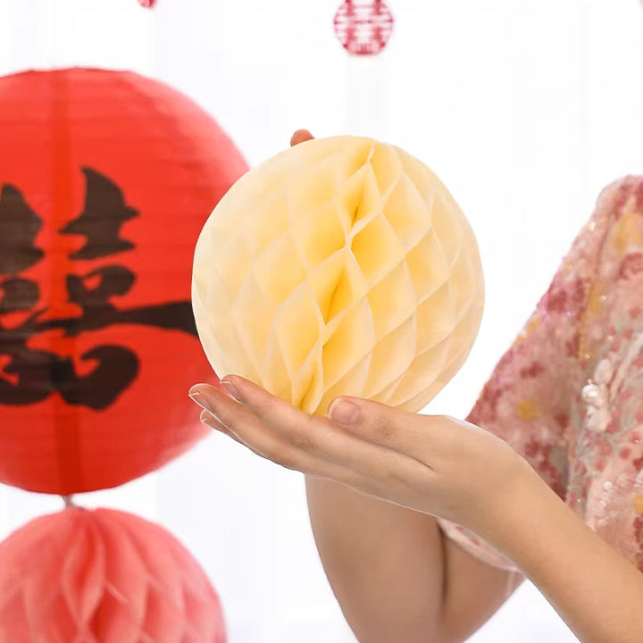 2 Pcs Chinese Wedding Honeycomb Paper Ball Decorations Props
