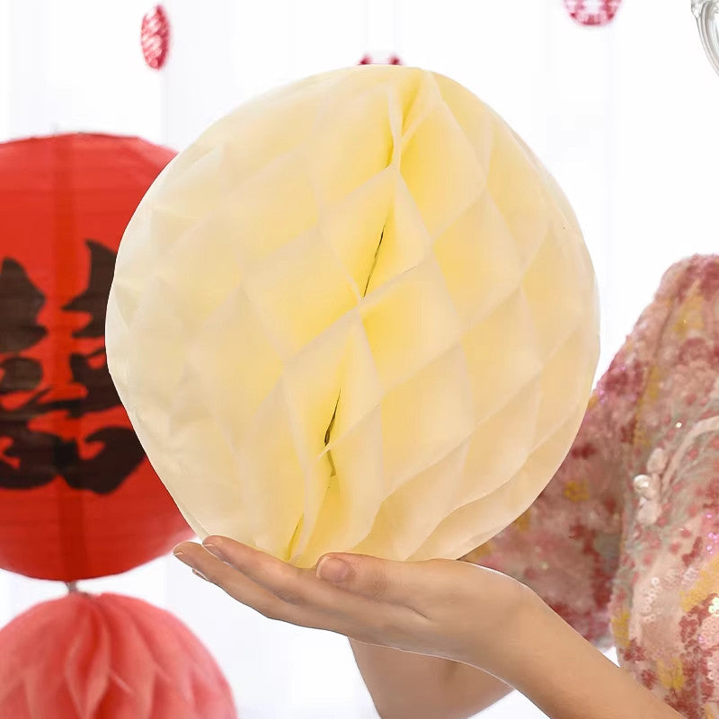 2 Pcs Chinese Wedding Honeycomb Paper Ball Decorations Props
