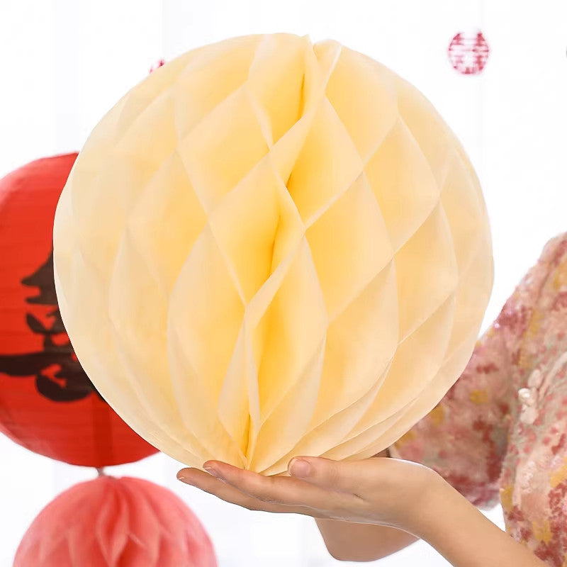 2 Pcs Chinese Wedding Honeycomb Paper Ball Decorations Props