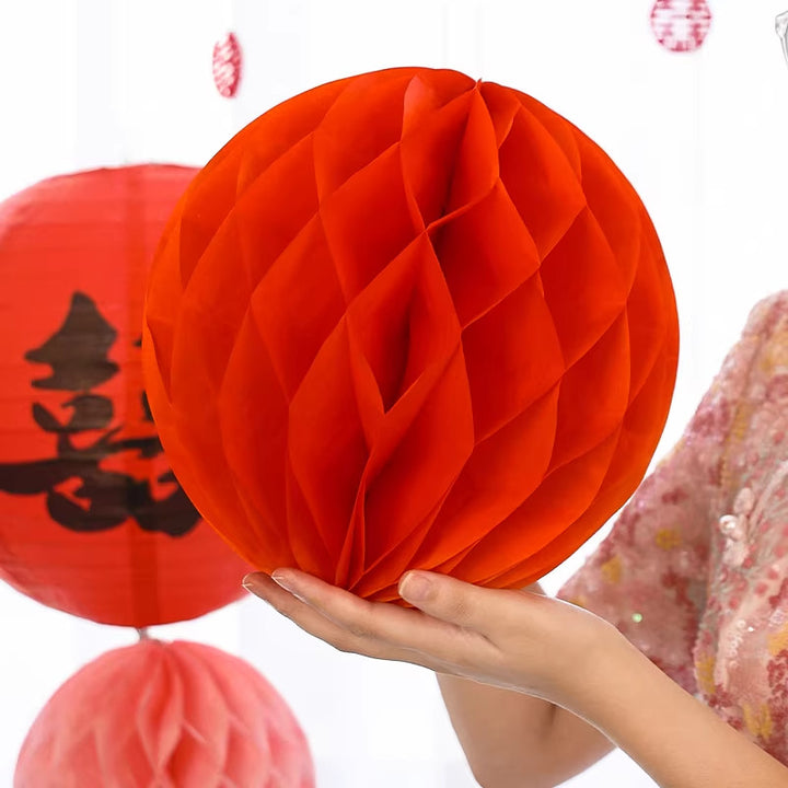 2 Pcs Chinese Wedding Honeycomb Paper Ball Decorations Props