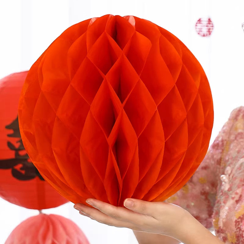 2 Pcs Chinese Wedding Honeycomb Paper Ball Decorations Props