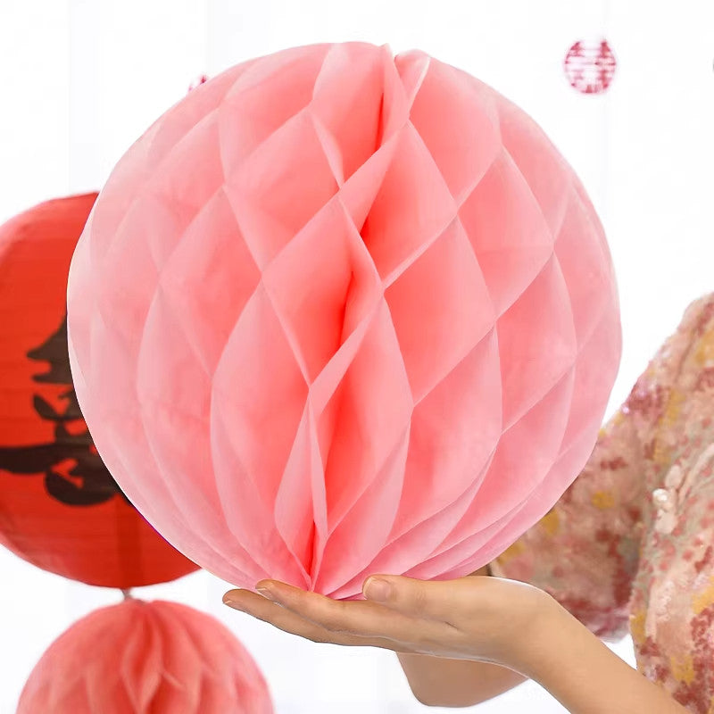 2 Pcs Chinese Wedding Honeycomb Paper Ball Decorations Props