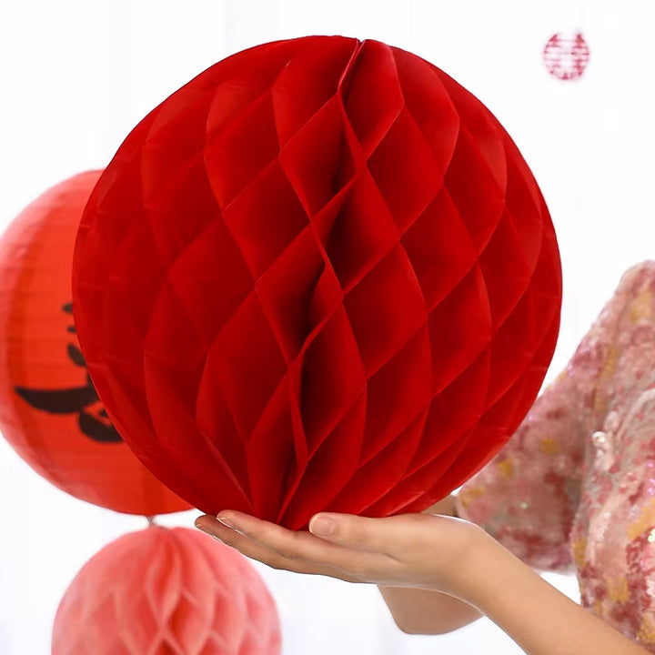 2 Pcs Chinese Wedding Honeycomb Paper Ball Decorations Props