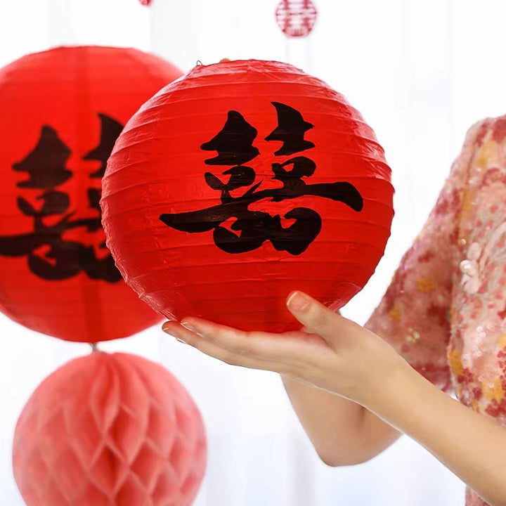 2 Pcs Chinese Wedding Honeycomb Paper Ball Decorations Props