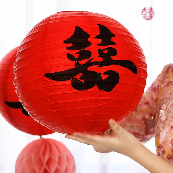 2 Pcs Chinese Wedding Honeycomb Paper Ball Decorations Props