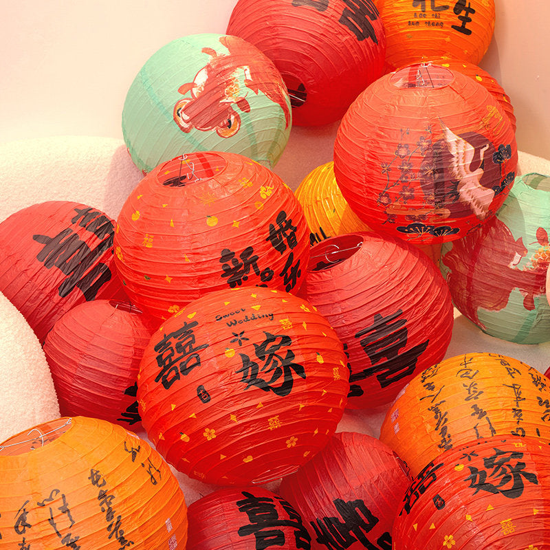Traditional Chinese Wedding Happiness Lanterns String Decorations