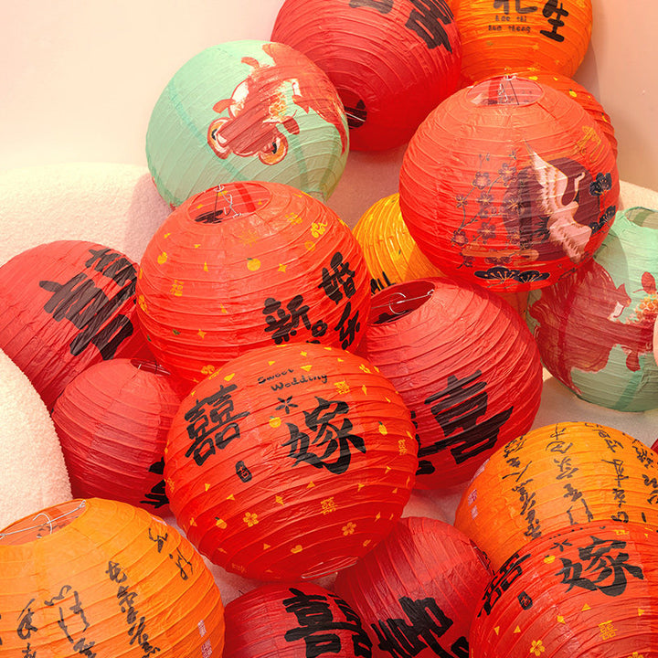 Traditional Chinese Wedding Happiness Lanterns String Decorations