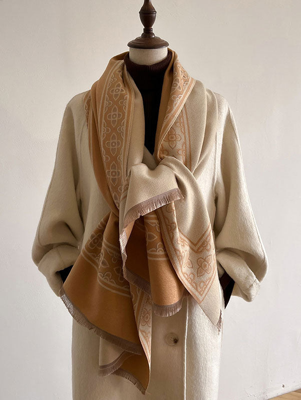 Black Khaki Plus Size Women Scarf Wrap Shawl
