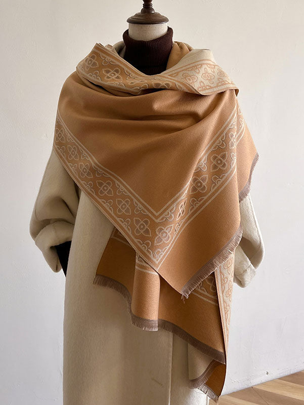 Black Khaki Plus Size Women Scarf Wrap Shawl