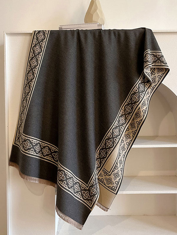 Black Khaki Plus Size Women Scarf Wrap Shawl
