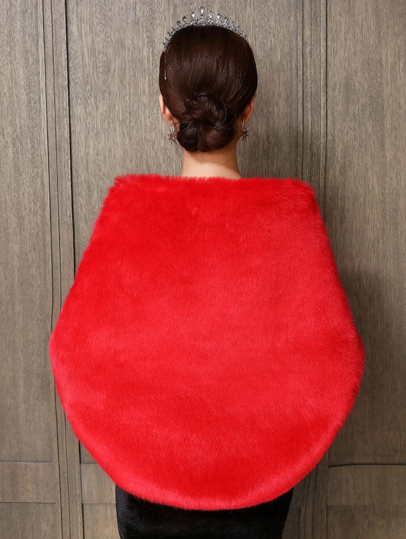 Artificial Fur Evening Party Wedding Bride Wrap Shawl