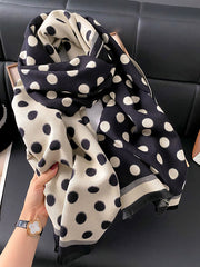 Cashmere Dots Print Women Winter Scarf Shawl