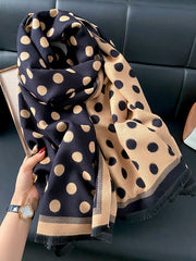 Cashmere Dots Print Women Winter Scarf Shawl