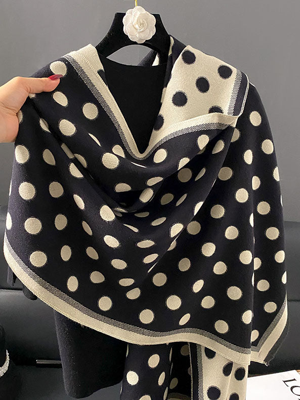 Cashmere Dots Print Women Winter Scarf Shawl