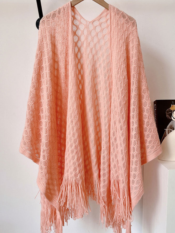 Crochet Knitted Cheongsam Cardigan Wrap Shawl