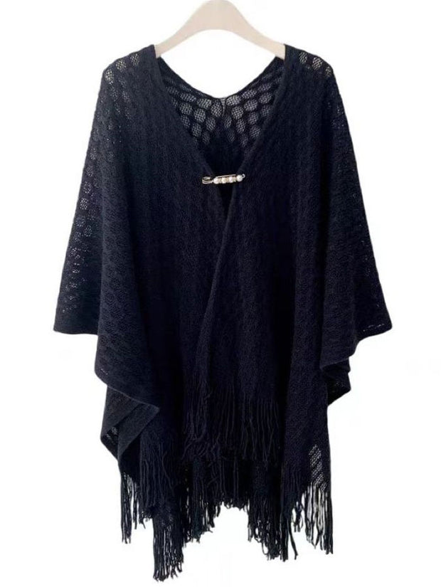 Crochet Knitted Cheongsam Cardigan Wrap Shawl