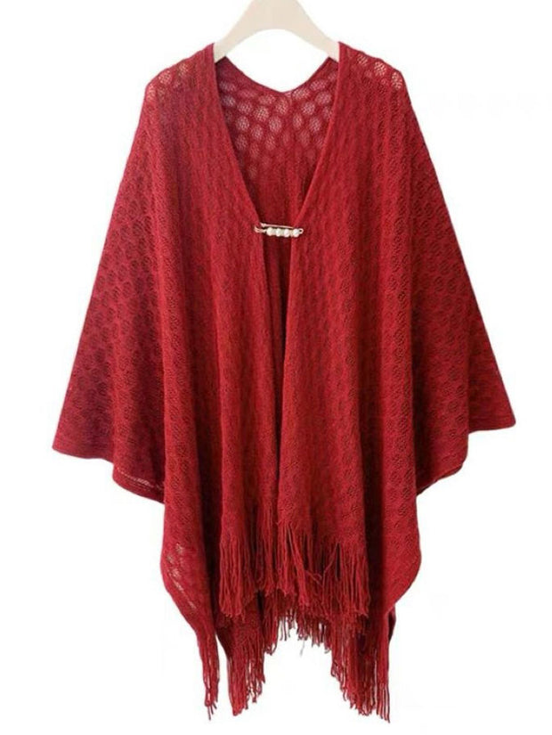 Crochet Knitted Cheongsam Cardigan Wrap Shawl