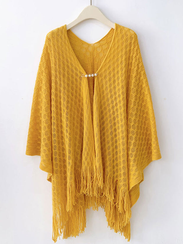 Crochet Knitted Cheongsam Cardigan Wrap Shawl