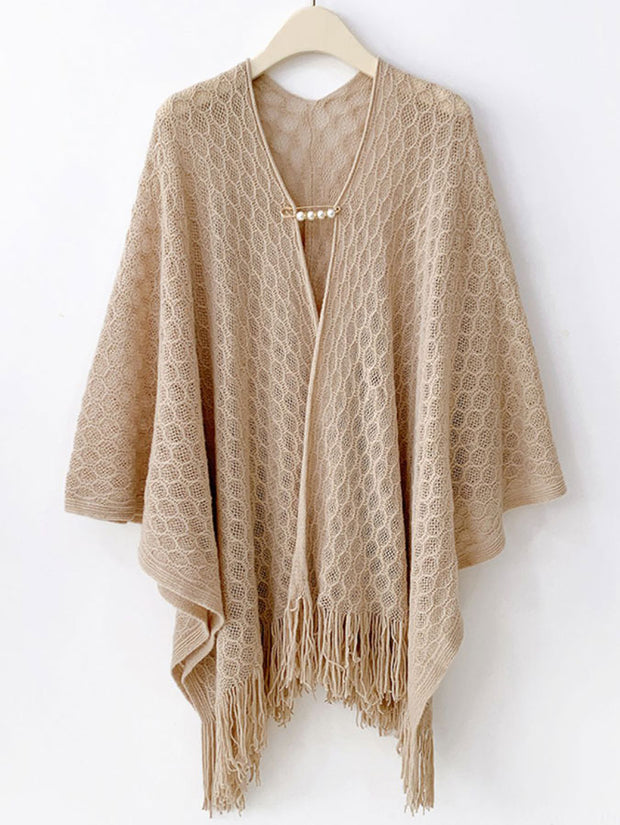 Crochet Knitted Cheongsam Cardigan Wrap Shawl