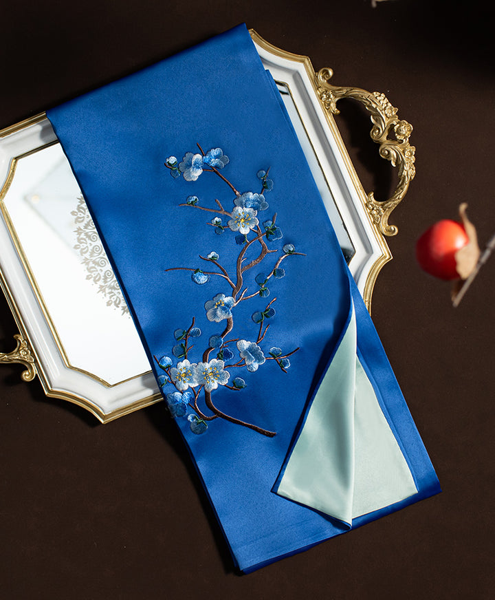 Embroidered Plum Blossom Women Silk Scarf Shawl