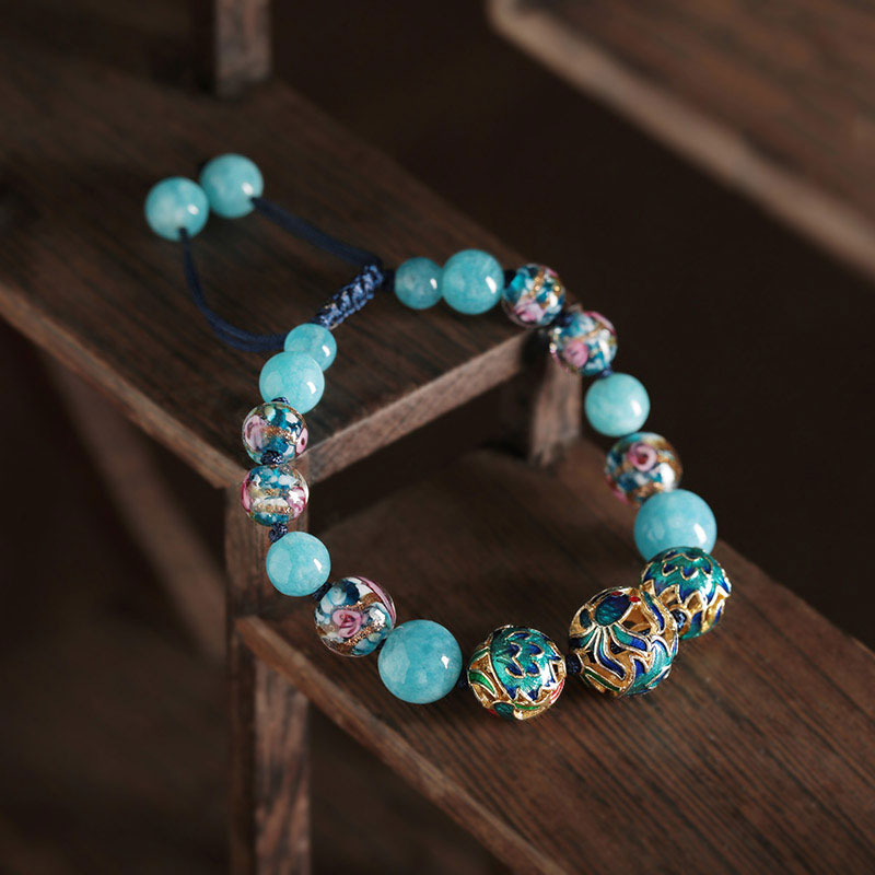 Blue Crystal Cloisonne Handmade String Bracelets