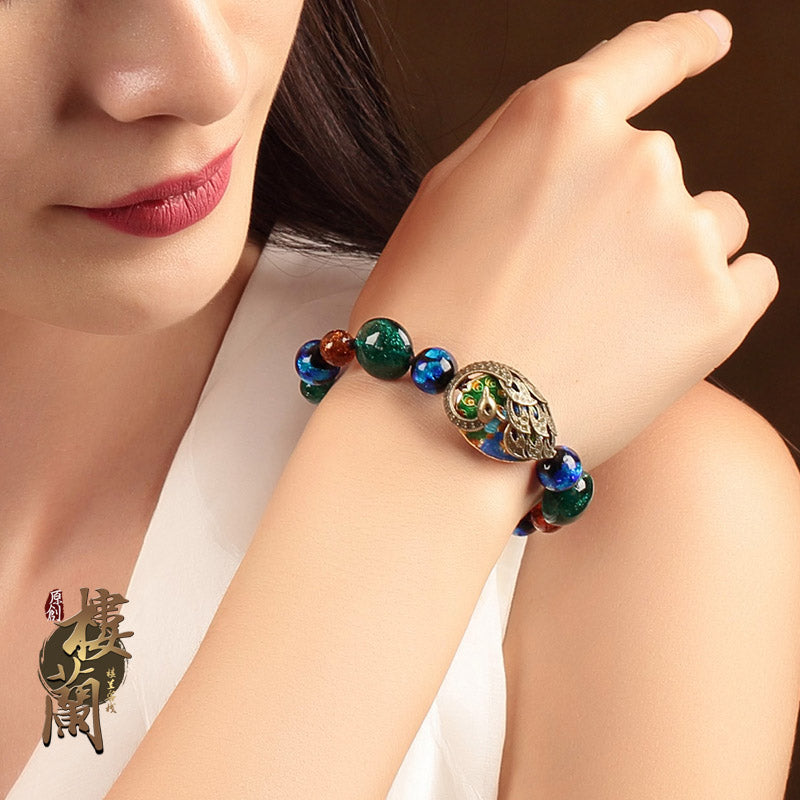 Handmade Green Azure Stone Beads String Bracelets