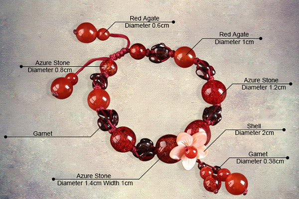 Handmade Red Agate Gamet String Bracelets