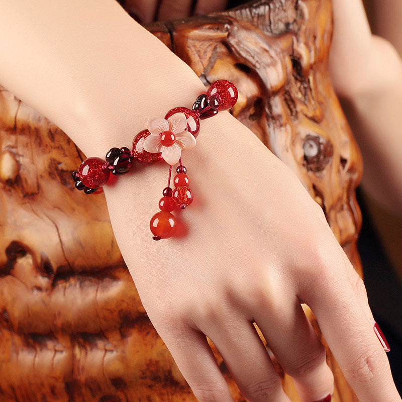 Handmade Red Agate Gamet String Bracelets