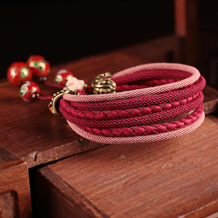 Handmade Red Cloisonné Bracelets String Bracelet