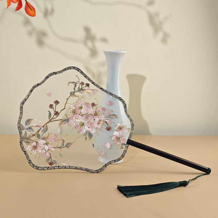 Chinese Embroidered Fabrics Handheld Fan Wedding Gifts