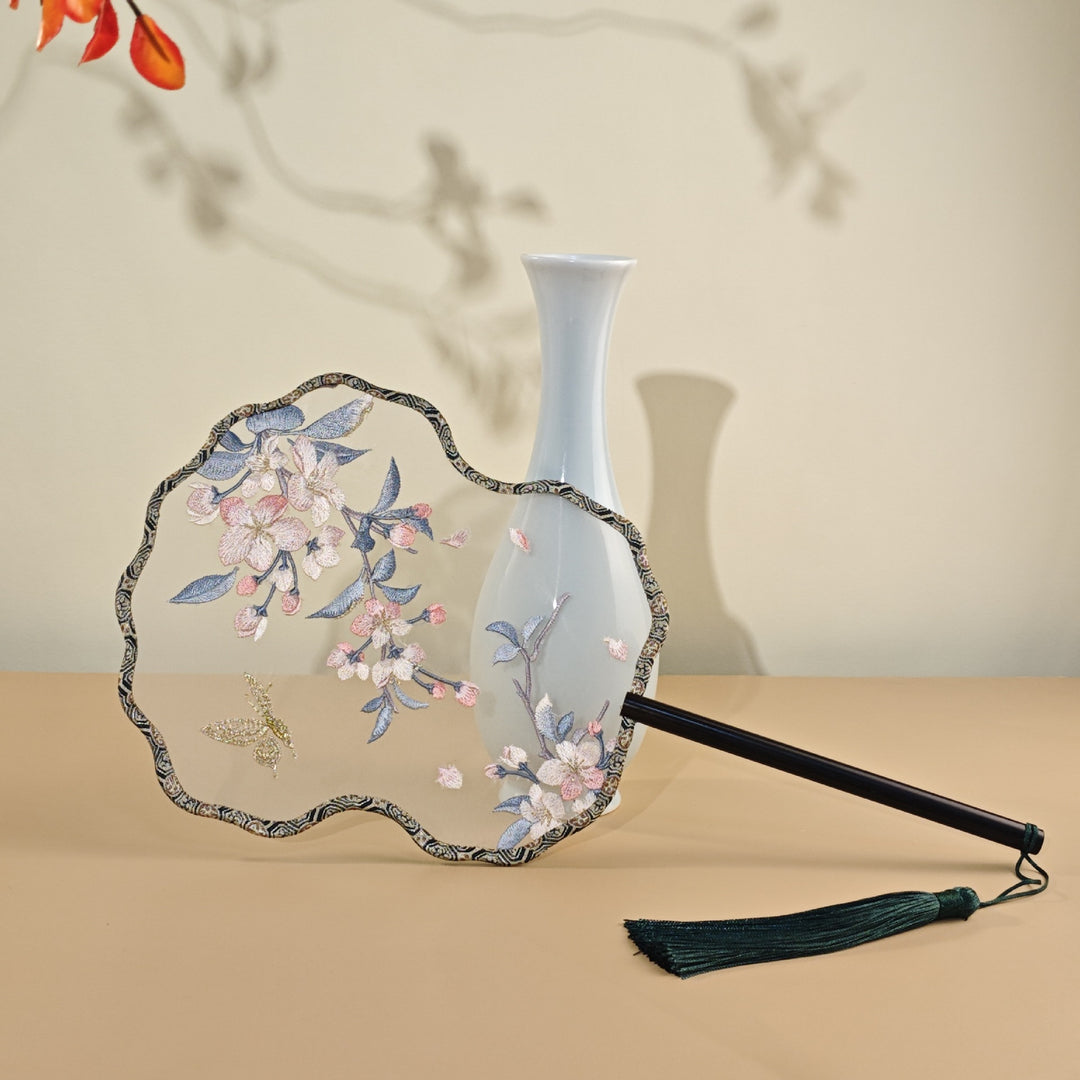Chinese Embroidered Fabrics Handheld Fan Wedding Gifts