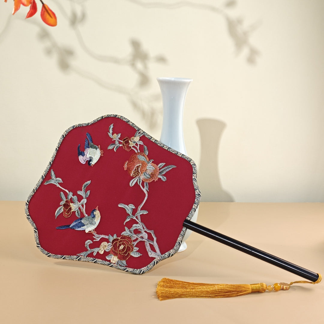Chinese Embroidered Fabrics Handheld Fan Wedding Gifts