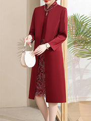 Red Bridal Mothers Winter Cheongsam Qipao Dress