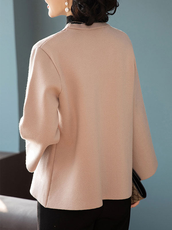 Floral Embroidered Women Mothers Knit Cardigan Jacket