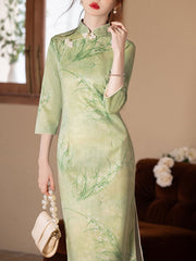 2024 Winter Floral Modern QiPao Cheongsam Dress