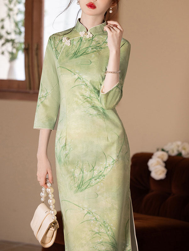 2024 Winter Floral Modern QiPao Cheongsam Dress