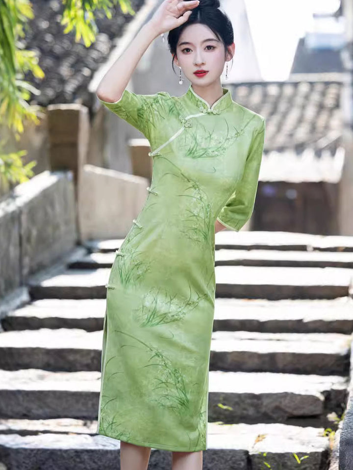 2024 Winter Floral Modern QiPao Cheongsam Dress