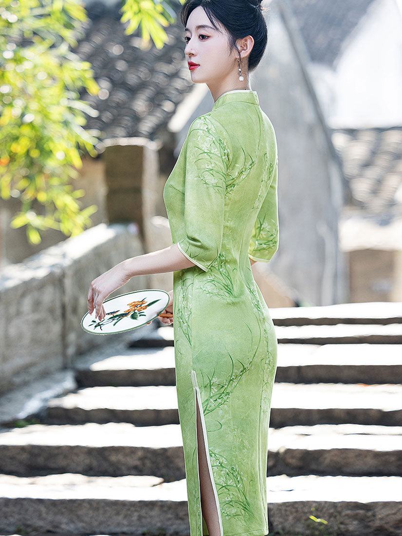 2024 Winter Floral Modern QiPao Cheongsam Dress