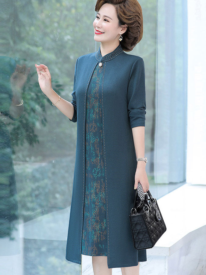 Red Bridal Mothers Midi Cheongsam Qi Pao Dress