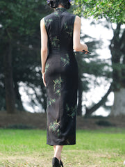 2024 Bamboo Print Cheongsam Qipao Dress