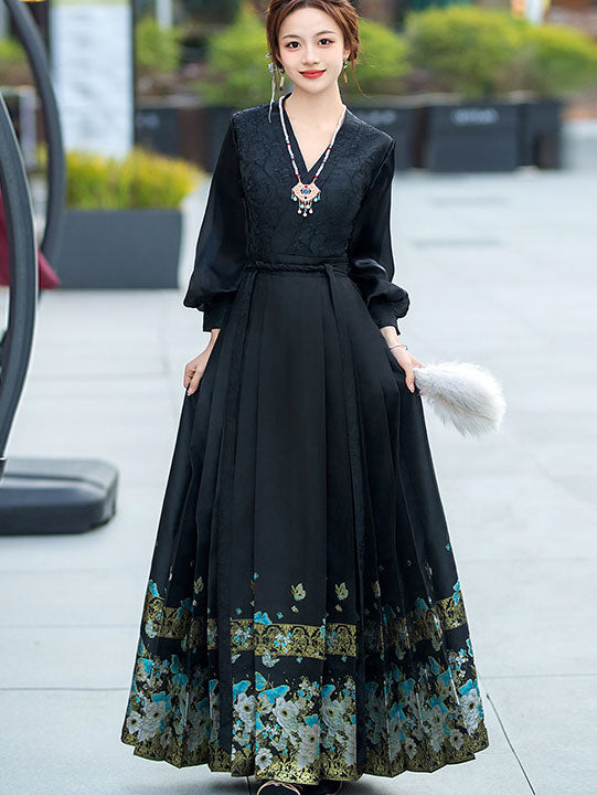 Horse Face Pleated Skirt Bride Hanfu Wedding Dress