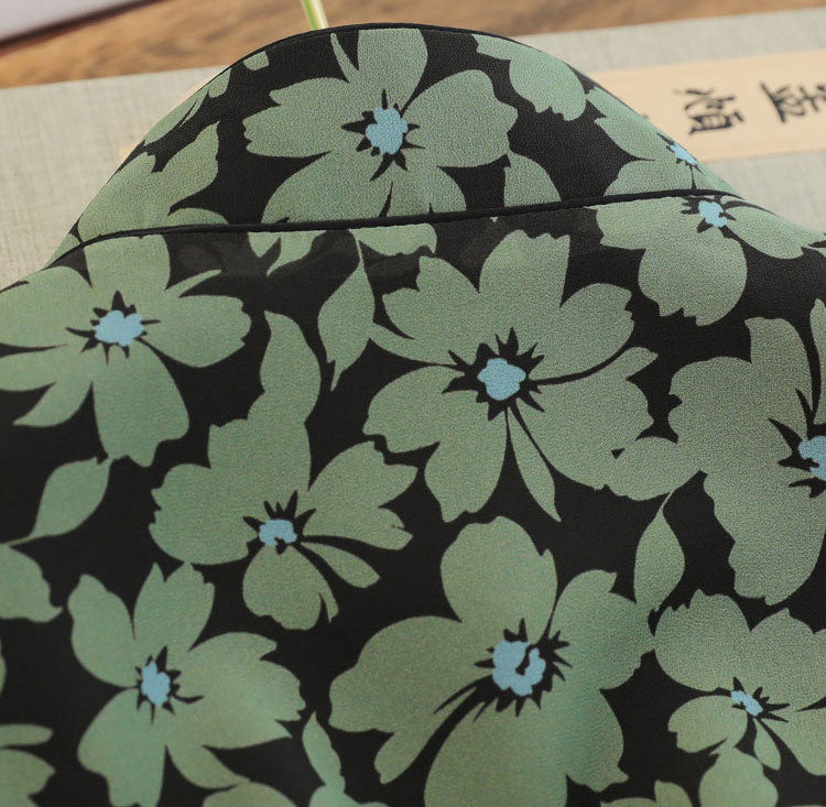 2024 Floral Print Cheongsam Qipao Dress