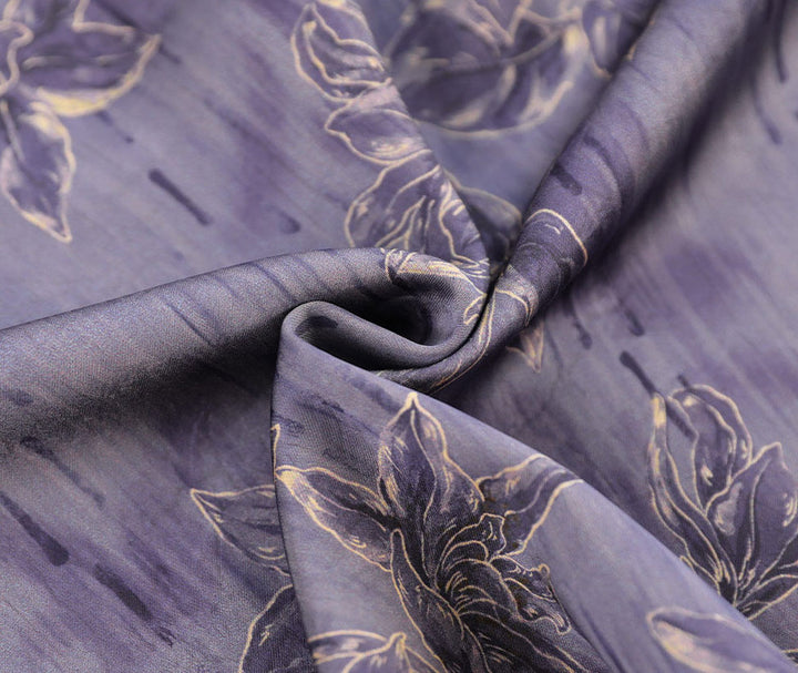 Purple Jacquard Silk Long Cheongsam Qipao Dress