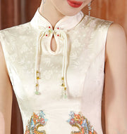 Custom Made Jacquard Appliques A-Line Wedding Cheongsam Dress