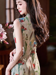 2025 Floral Print Cheongsam Qipao Dress