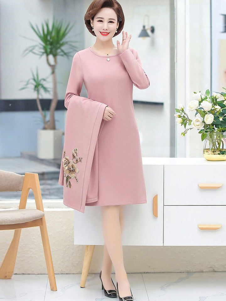 2 Pieces Mothers Women Dress Outfit with Jacket
