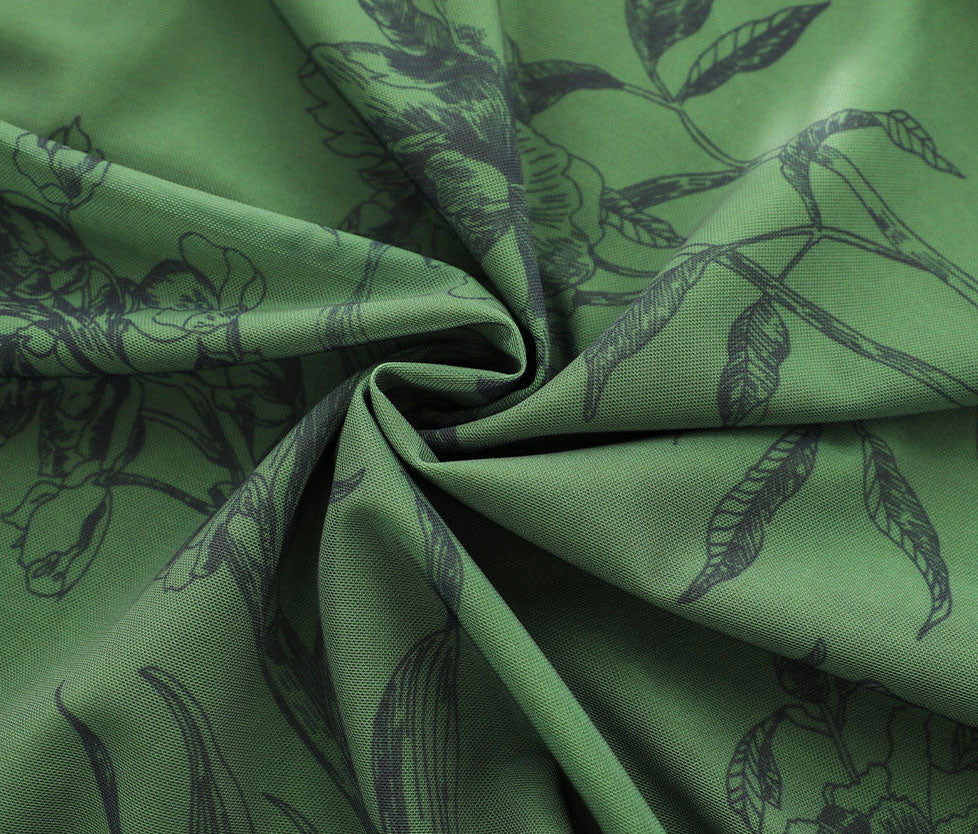 Green Floral Print Maxi Cheongsam Qipao Dress