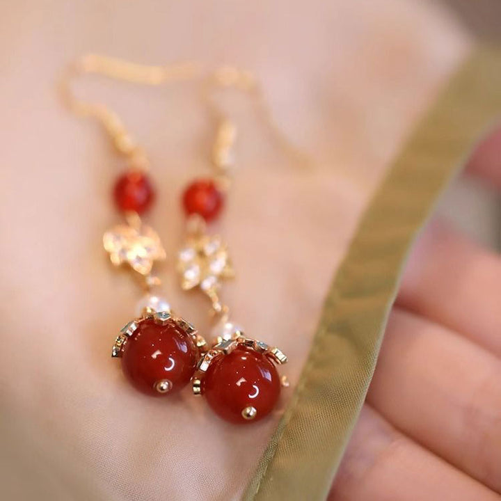 Rhinestone Agate Wedding Bridal Dangle Drop Earrings