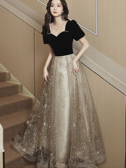Starry Fit & Flare Tulle Full Length Evening Dress